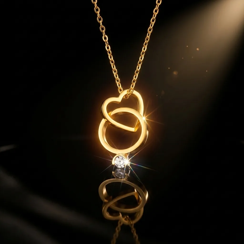 Elara Interlocking Ring Necklace | Stainless Steel | 18K Gold Plated | Anti Tarnish