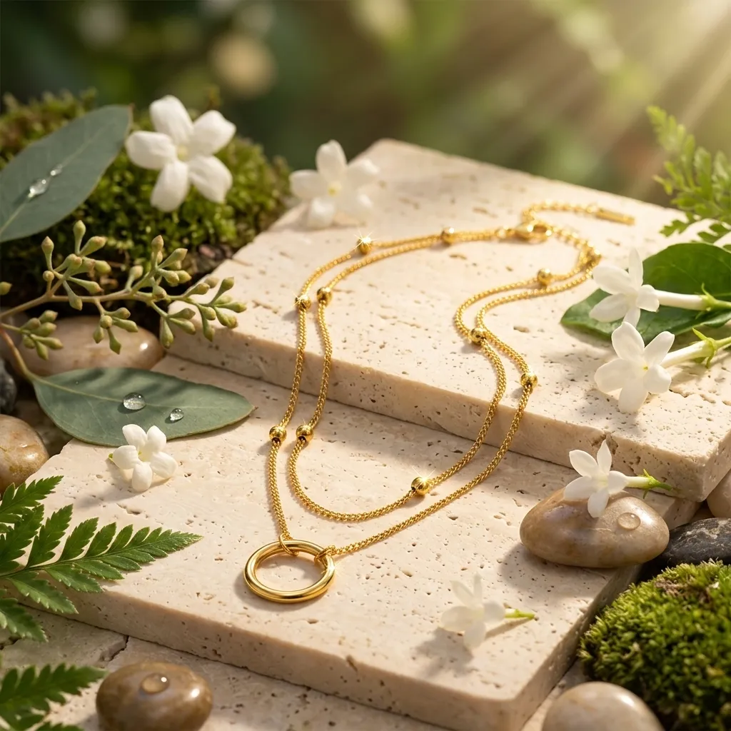 Zara Layered Circle Necklace | Stainless Steel | 18K Gold Plated | Anti Tarnish