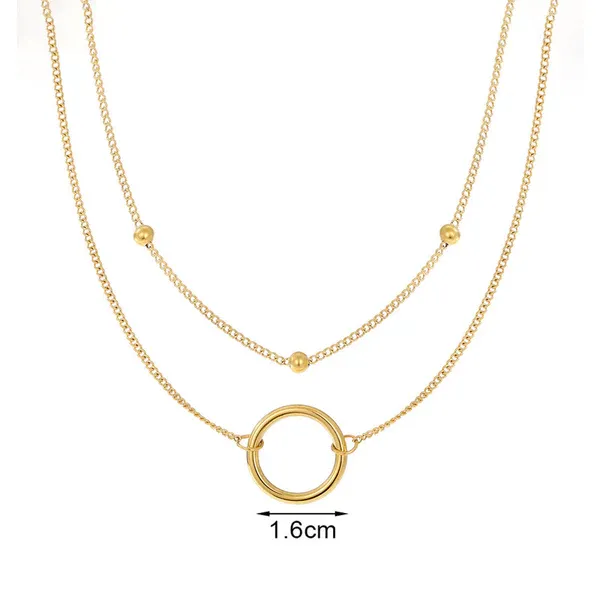 Zara Layered Circle Necklace | Stainless Steel | 18K Gold Plated | Anti Tarnish