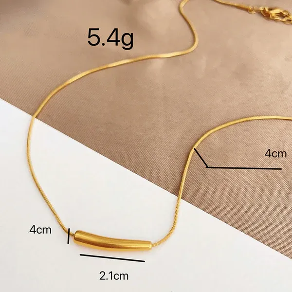Aria Curved Bar Necklace | Stainless Steel | 18K Gold Plated | Anti Tarnish