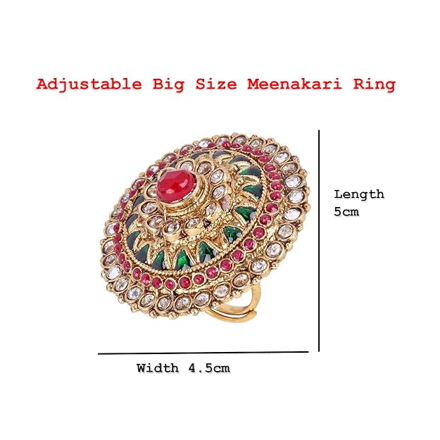 Shining Diva Fashion Gold Plated Ring for Women (Multicolor, 6683r)