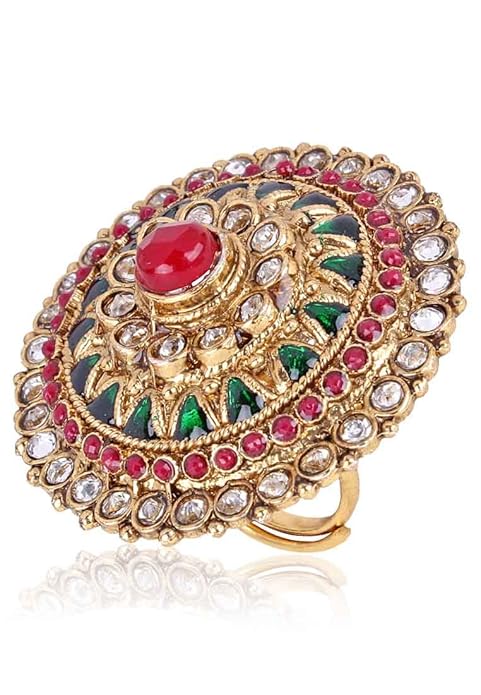 Shining Diva Fashion Gold Plated Ring for Women (Multicolor, 6683r)