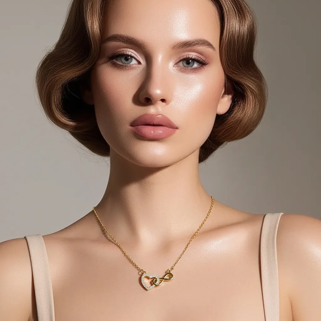 Aria Infinity Heart Necklace | Stainless Steel | 18K Gold Plated | Anti Tarnish