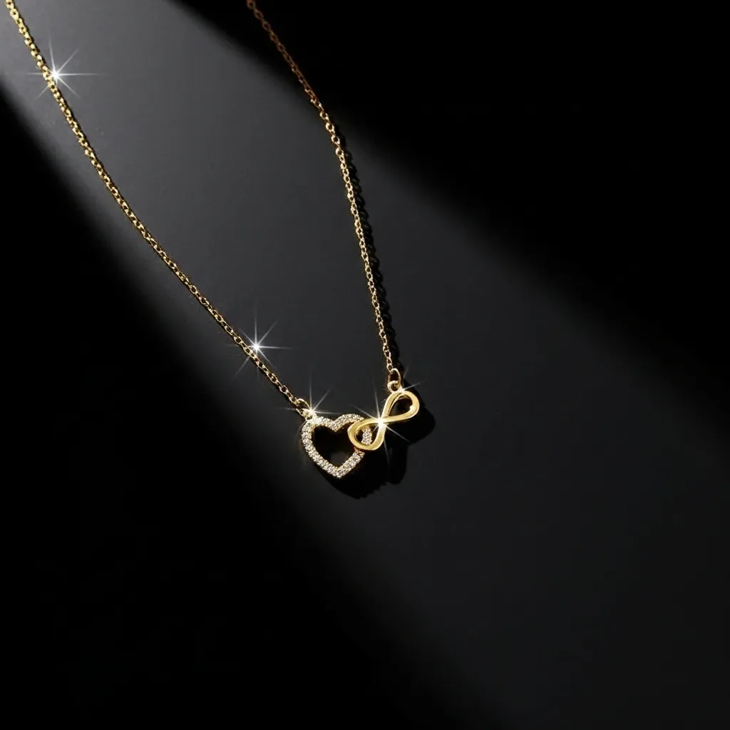 Aria Infinity Heart Necklace | Stainless Steel | 18K Gold Plated | Anti Tarnish