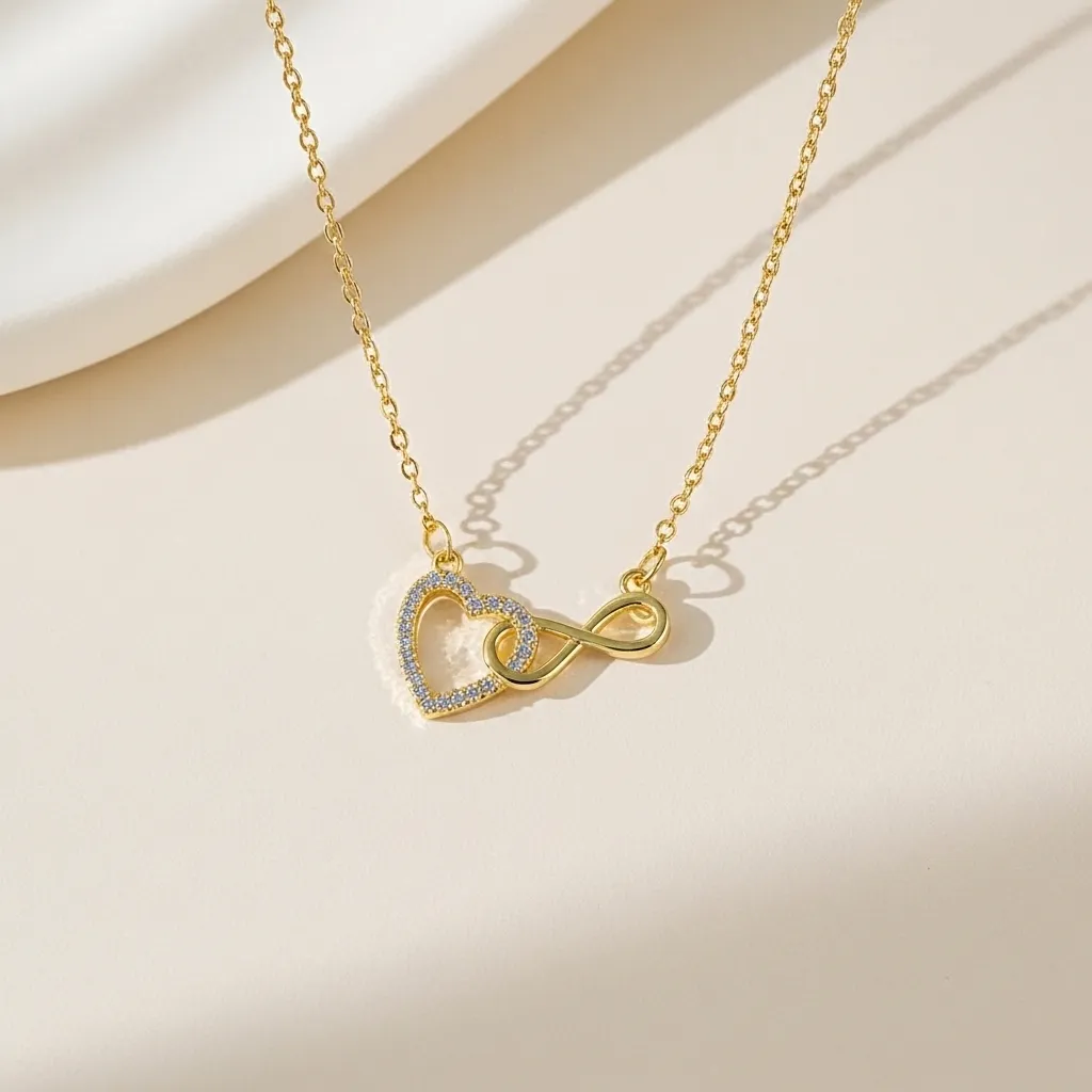 Aria Infinity Heart Necklace | Stainless Steel | 18K Gold Plated | Anti Tarnish