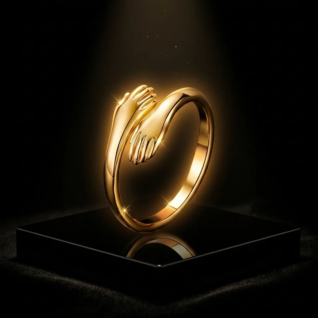 Amara Hug Ring | Stainless Steel | 18K Gold Plated | Anti Tarnish