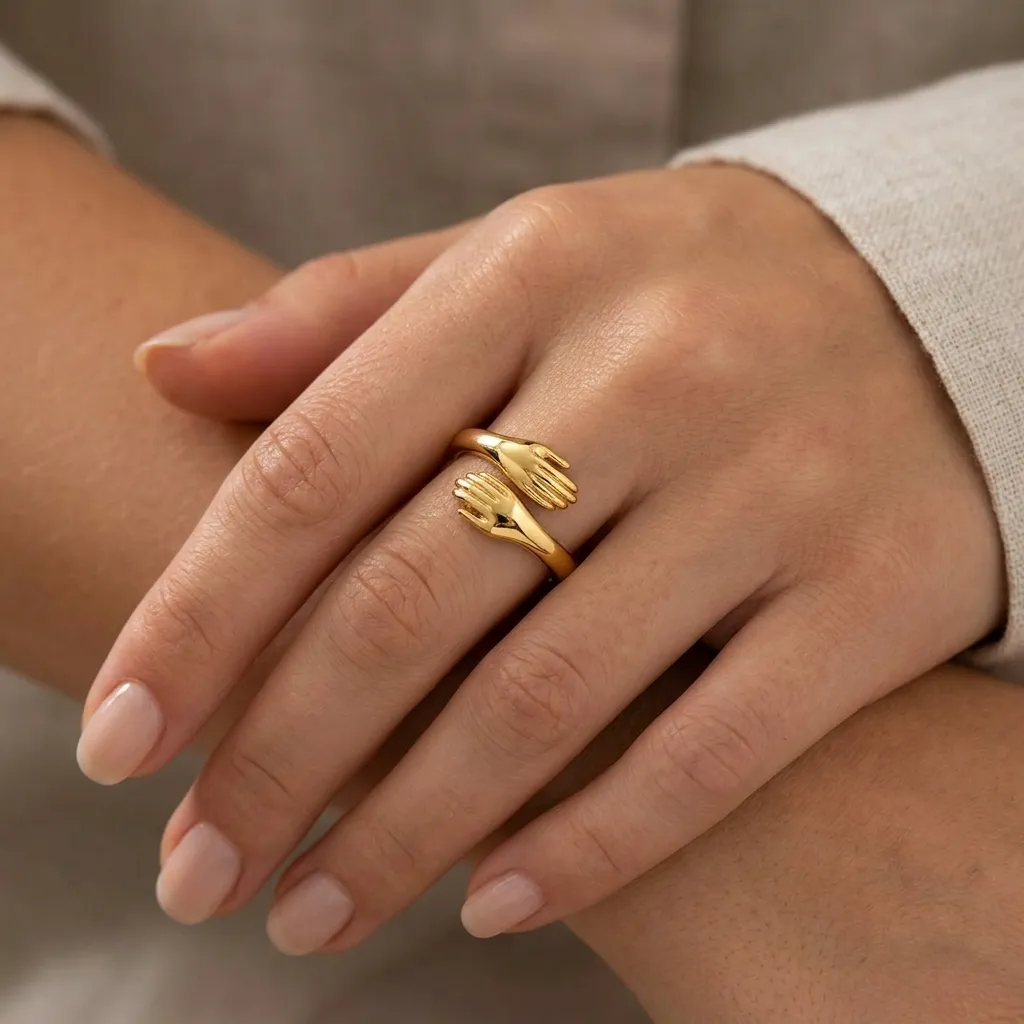 Amara Hug Ring | Stainless Steel | 18K Gold Plated | Anti Tarnish