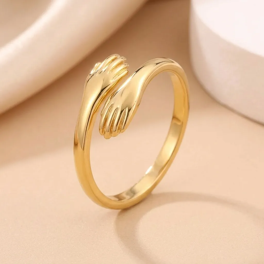 Amara Hug Ring | Stainless Steel | 18K Gold Plated | Anti Tarnish