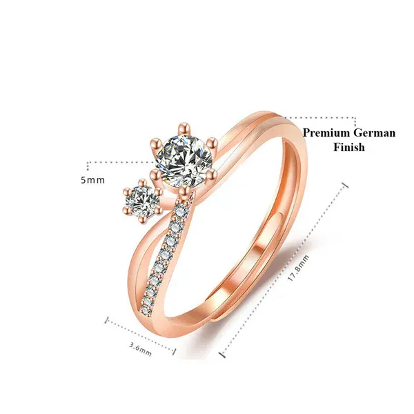Elena Toi et Moi Ring | Stainless Steel | 18K Rose Gold Plated | Anti Tarnish