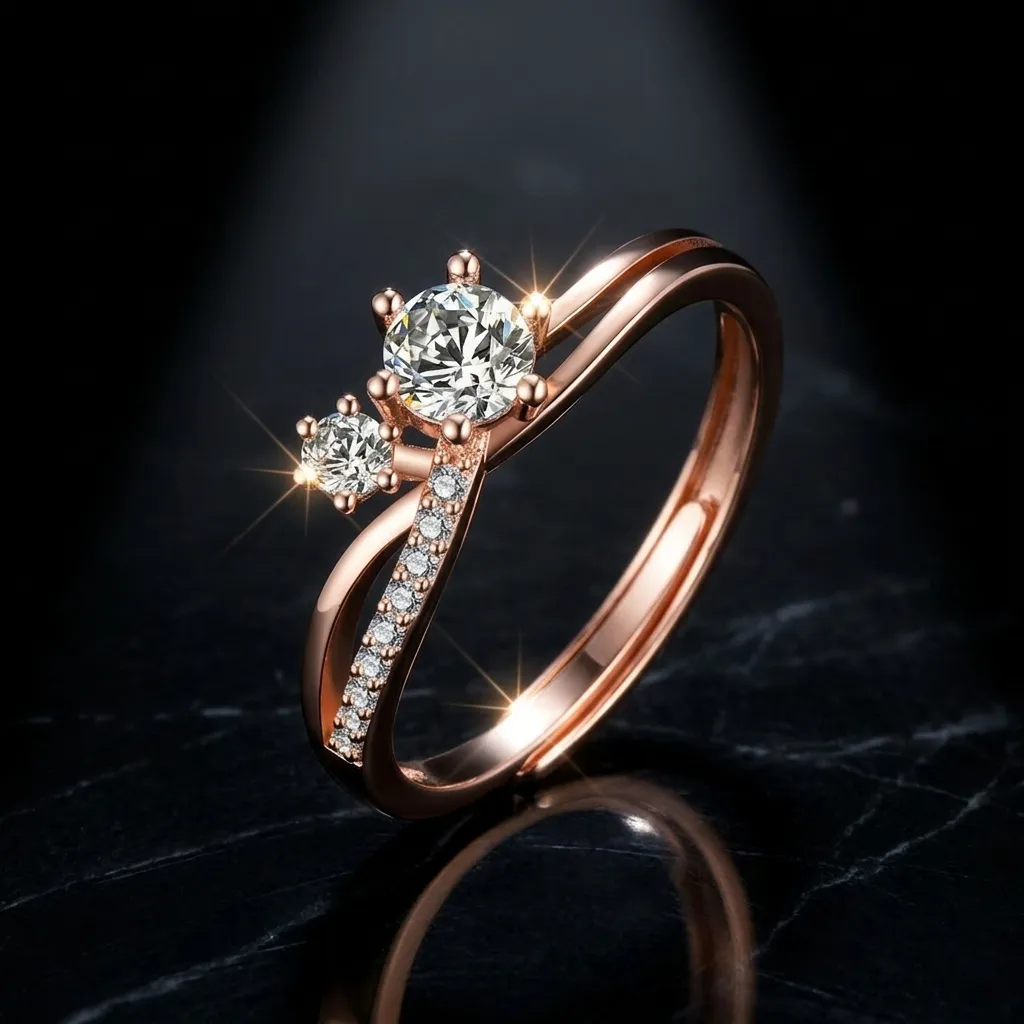Elena Toi et Moi Ring | Stainless Steel | 18K Rose Gold Plated | Anti Tarnish
