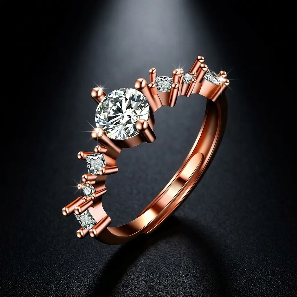 Seraphina Tiara Ring | Stainless Steel | 18K Rose Gold Plated | Anti Tarnish