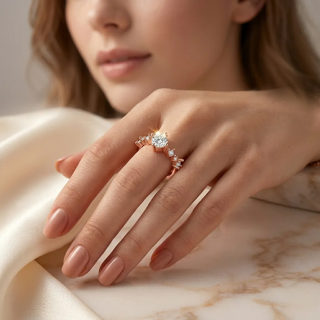 Seraphina Tiara Ring | Stainless Steel | 18K Rose Gold Plated | Anti Tarnish