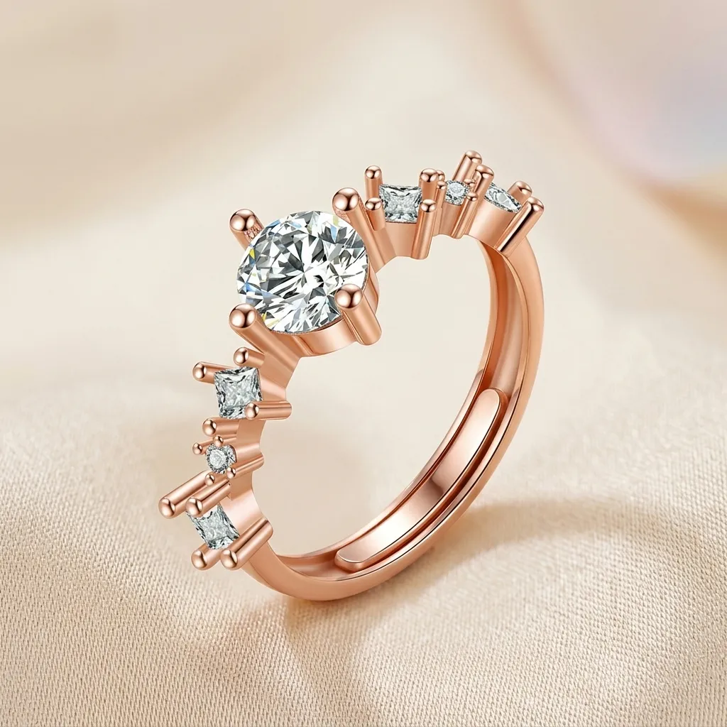 Seraphina Tiara Ring | Stainless Steel | 18K Rose Gold Plated | Anti Tarnish