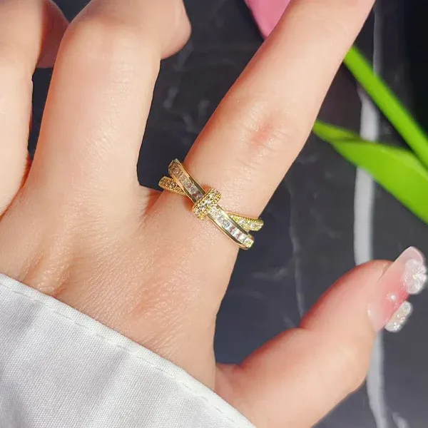 Chloe Cross Bow Ring | Stainless Steel | 18K Gold Plated | Anti Tarnish