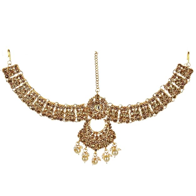 Lucky Jewellery Bridal Dulhan Alloy Gold Plated Jewellery Set for Girls & Women