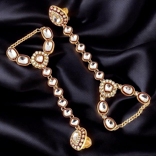 I Jewels Traditional Gold Plated Kundan Bridal Dulhan Jewellery Set for Women (IJ021)