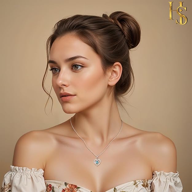 HighSpark 925 Silver Stylish Love Knot Heart Pendant Necklace For Women | 92.5 Sterling Silver & Stunning Shine | Lovely Gift