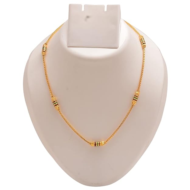 Jewar Mandi Locket & ChainGold Plated Oval Heart/Pan Round Design Pendant with Chain Jewelry for Men-Women & Boys-Girls