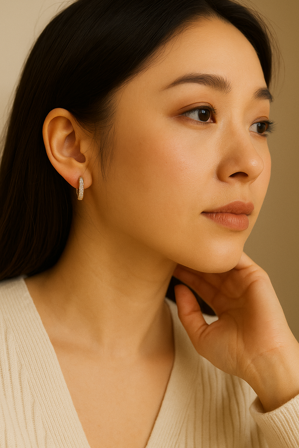 Shining Diva Fashion 18k Rose Gold Plated Latest Fancy Stylish Copper Zircon Bali Earrings for Women and Girls