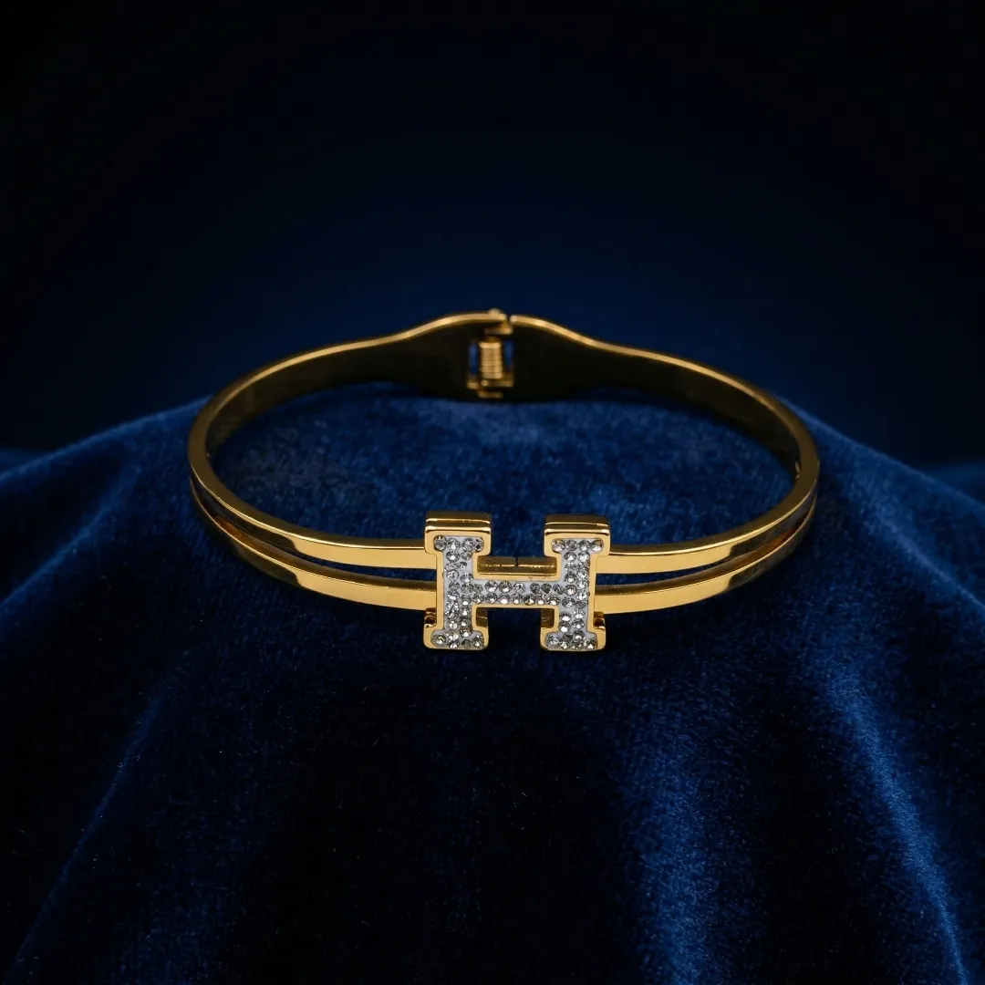 Gold AD Cross Cuff Bracelet - Designer Party Wear Fashion Jewellery