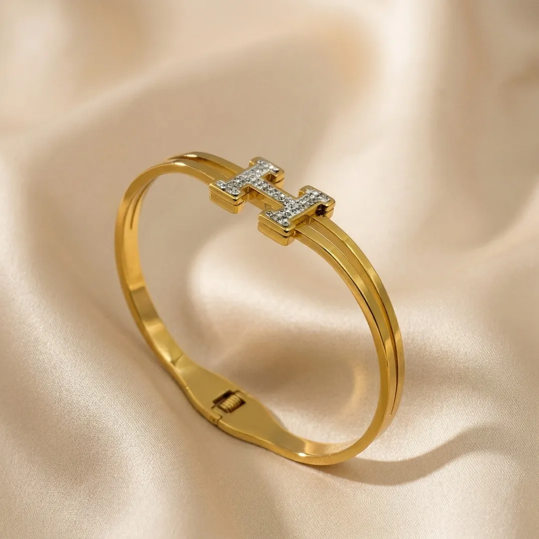 Gold AD Cross Cuff Bracelet - Designer Party Wear Fashion Jewellery