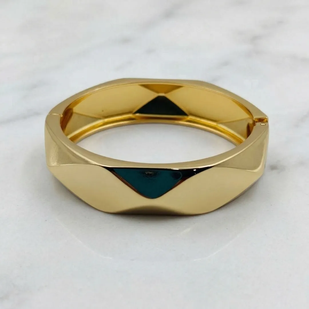 Gold Plated Twisted Cuff Bracelet - Modern Designer Party Wear Jewellery