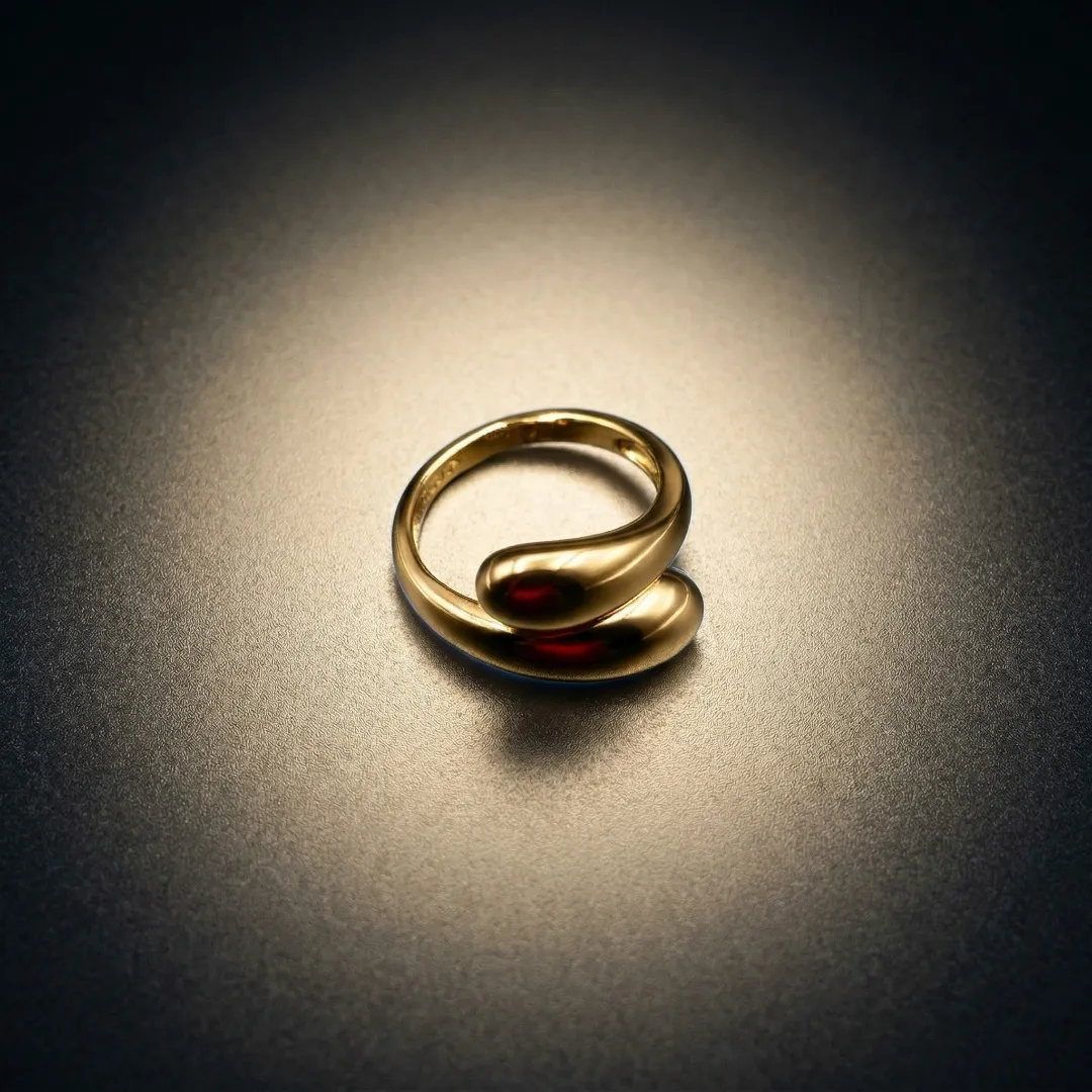 Minimal Open Wrap Ring – Stainless Steel 18K Gold Plated Modern Designer Jewellery