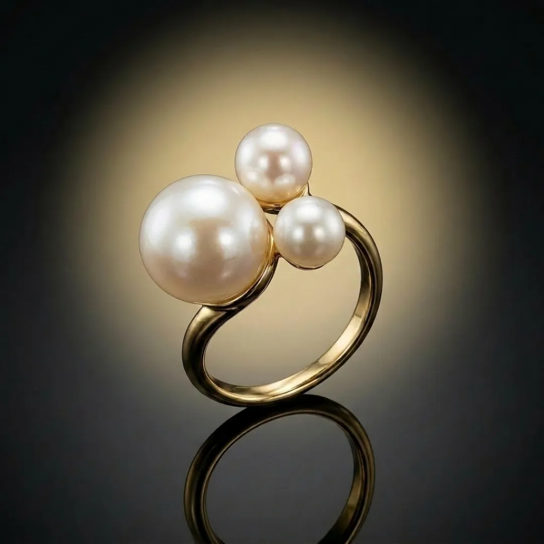 Pearl Cluster Statement Ring - Designer Fashion Jewellery for Bridal & Party Wear