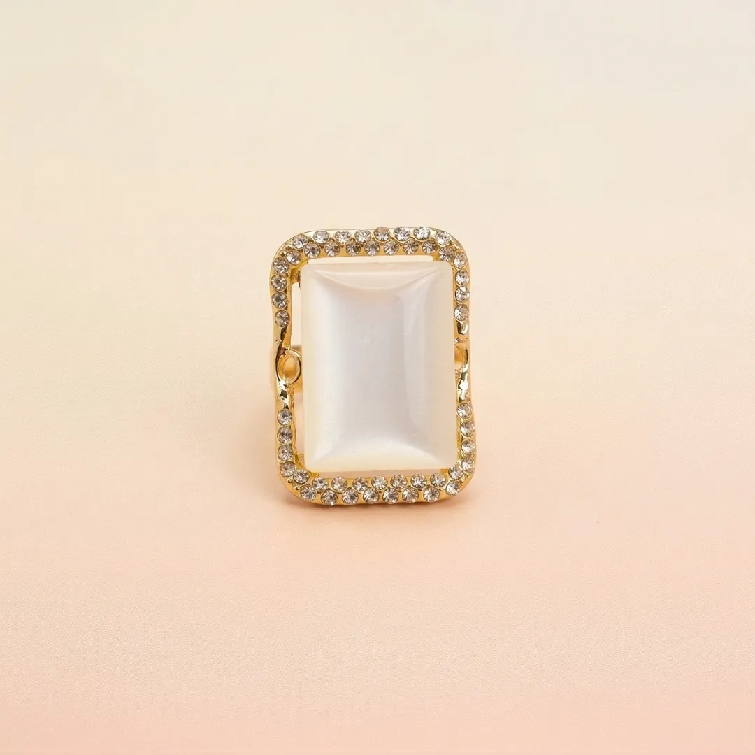 White Stone AD Cocktail Ring - Designer Fashion Jewellery for Bridal & Party Wear