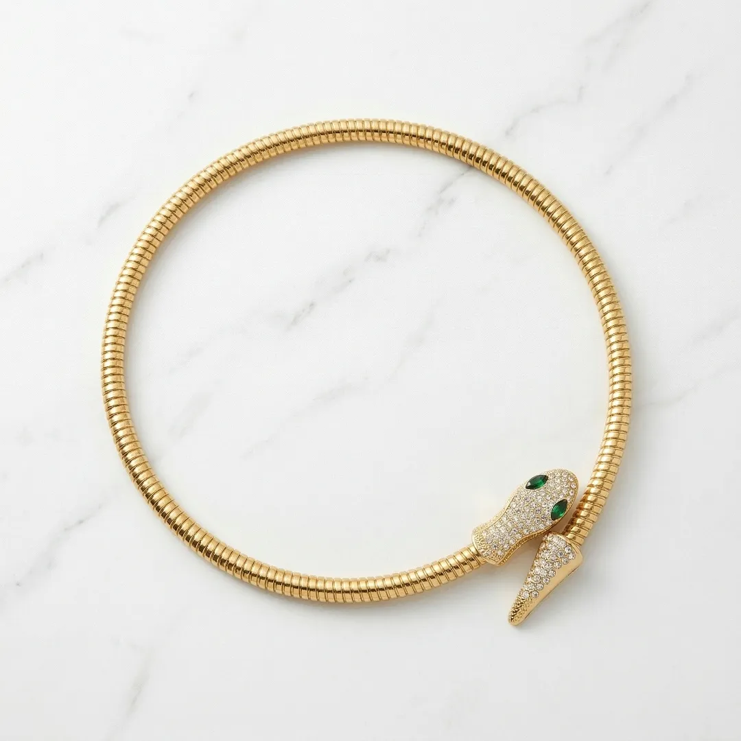 Gold Kundan Snake Necklace - Traditional Bridal & Party Wear Fashion Jewellery