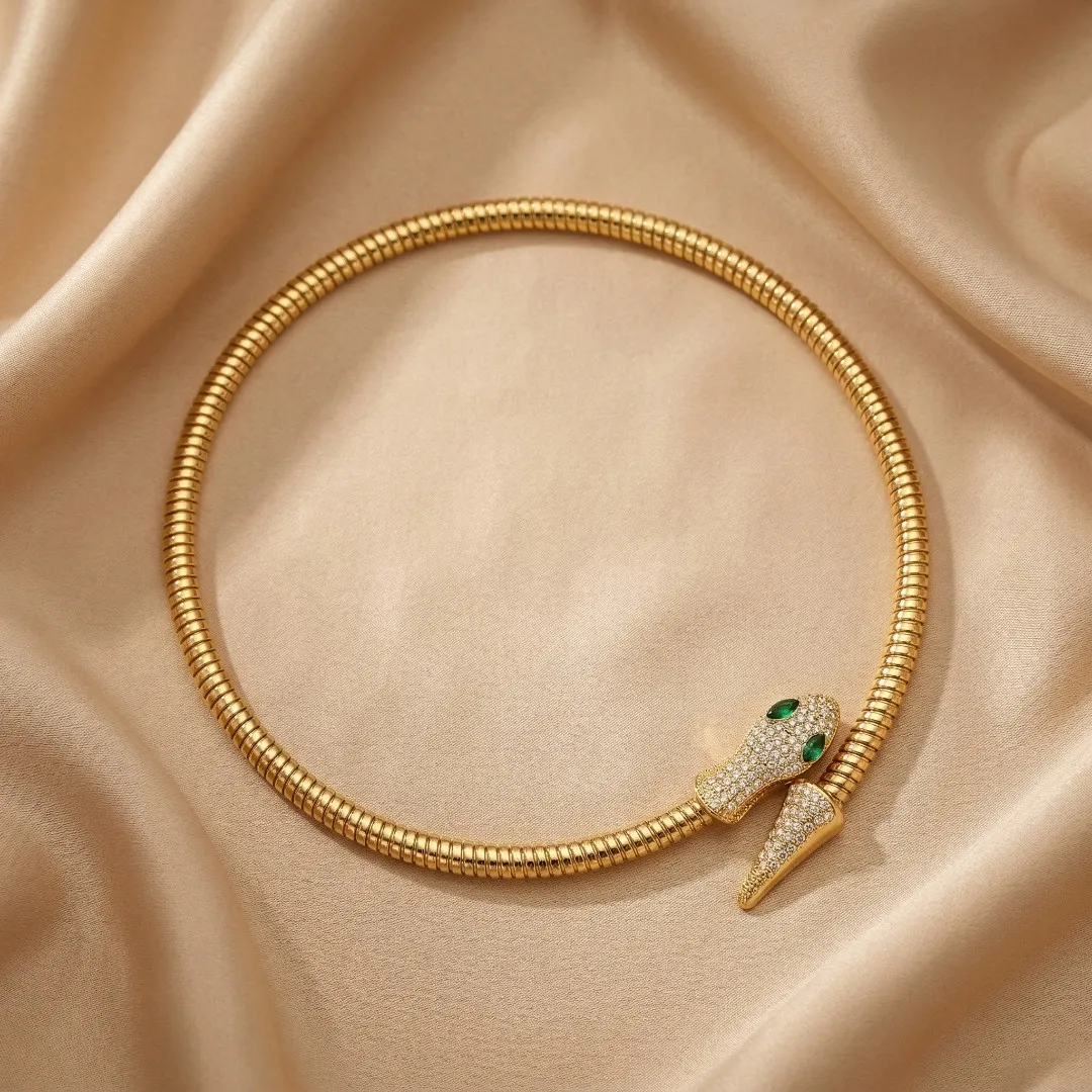 Gold Kundan Snake Necklace - Traditional Bridal & Party Wear Fashion Jewellery