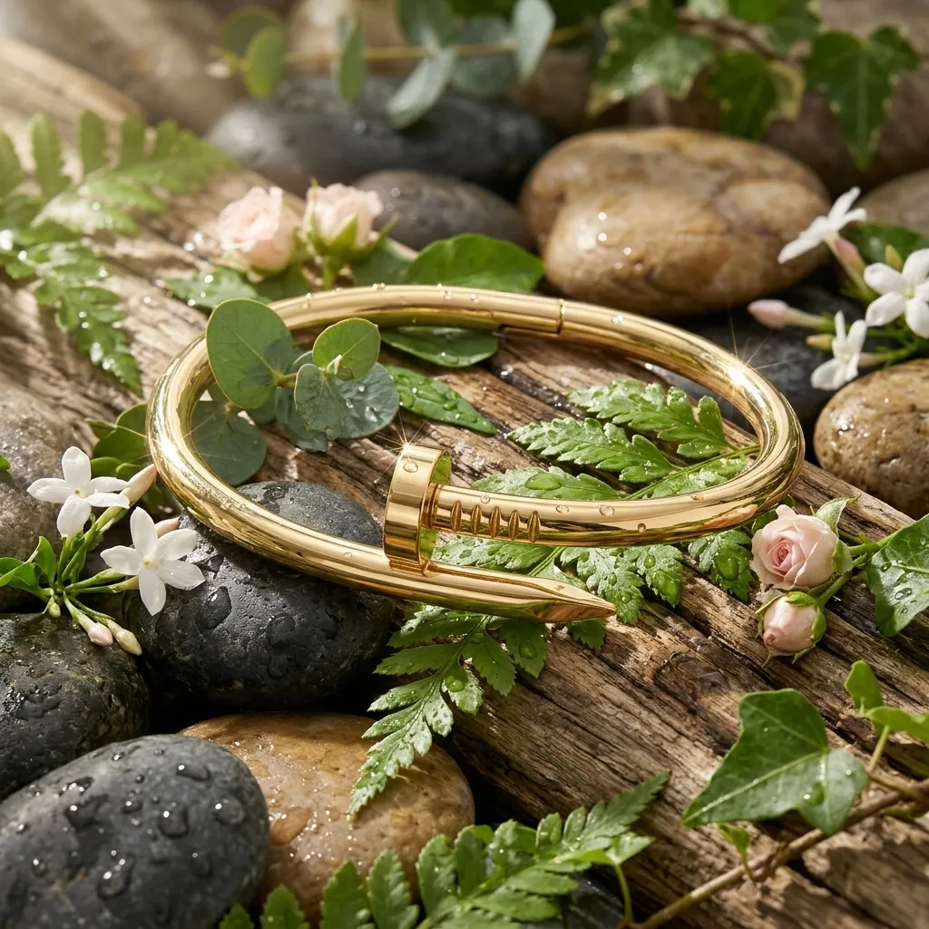 Luxe Nail Cuff Bracelet | Stainless Steel | 18K Gold Plated | Anti Tarnish
