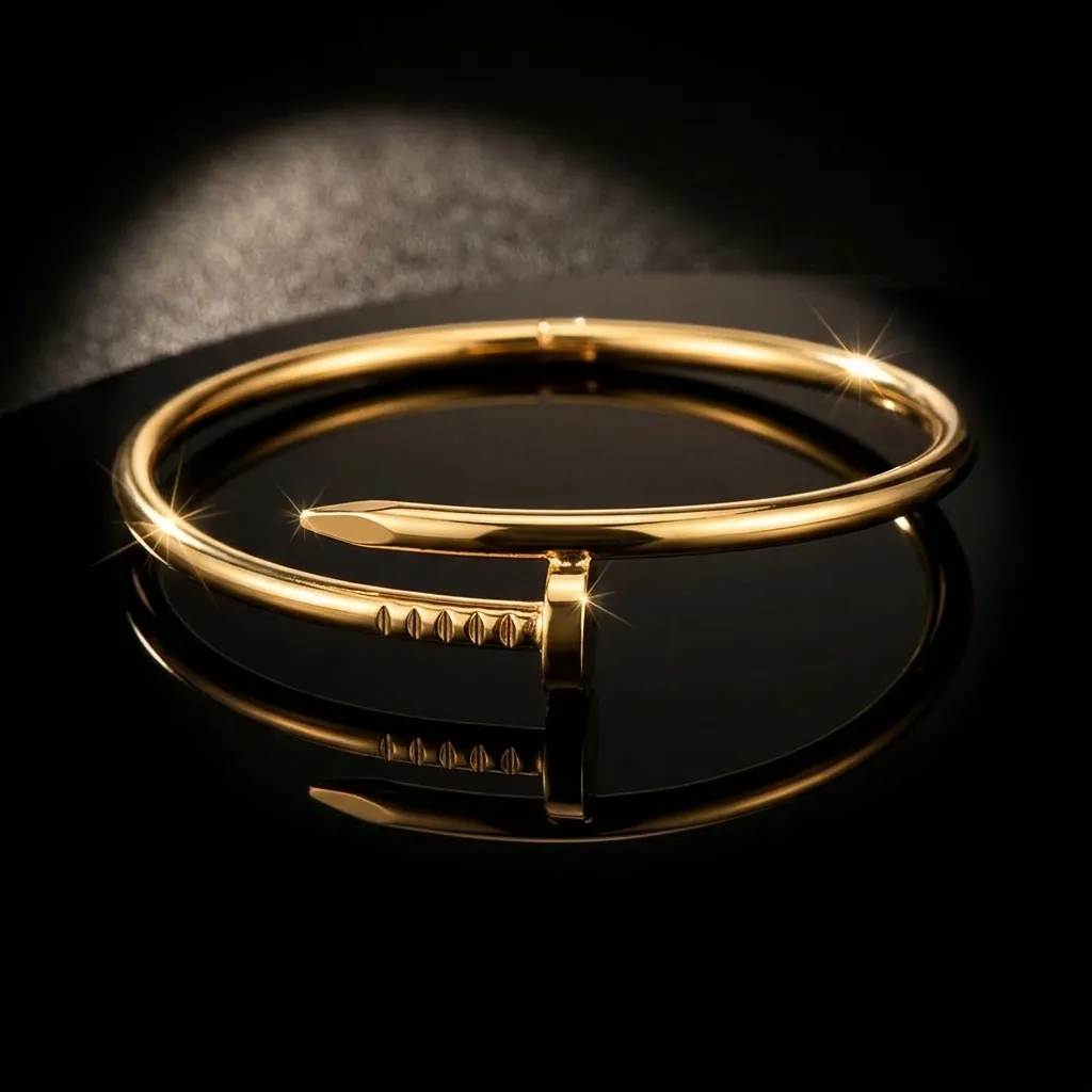 Luxe Nail Cuff Bracelet | Stainless Steel | 18K Gold Plated | Anti Tarnish