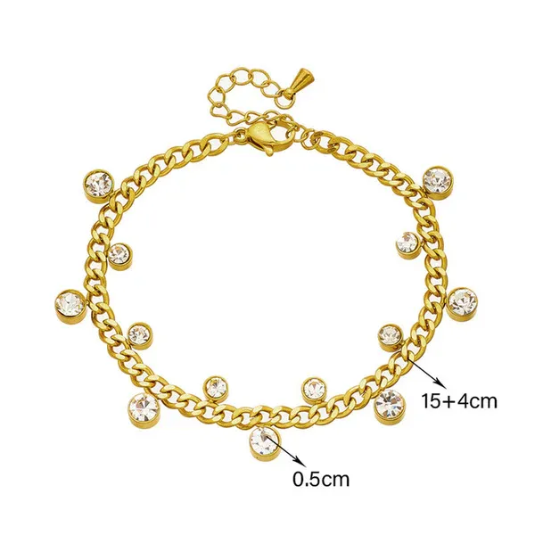 Sparkle Chain Charm Bracelet | Stainless Steel | 18K Gold Plated | Anti Tarnish