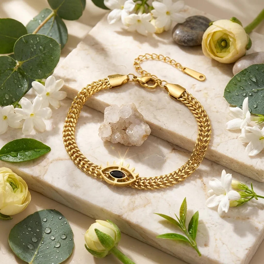 Mystique Evil Eye Bracelet | Stainless Steel | 18K Gold Plated | Anti Tarnish