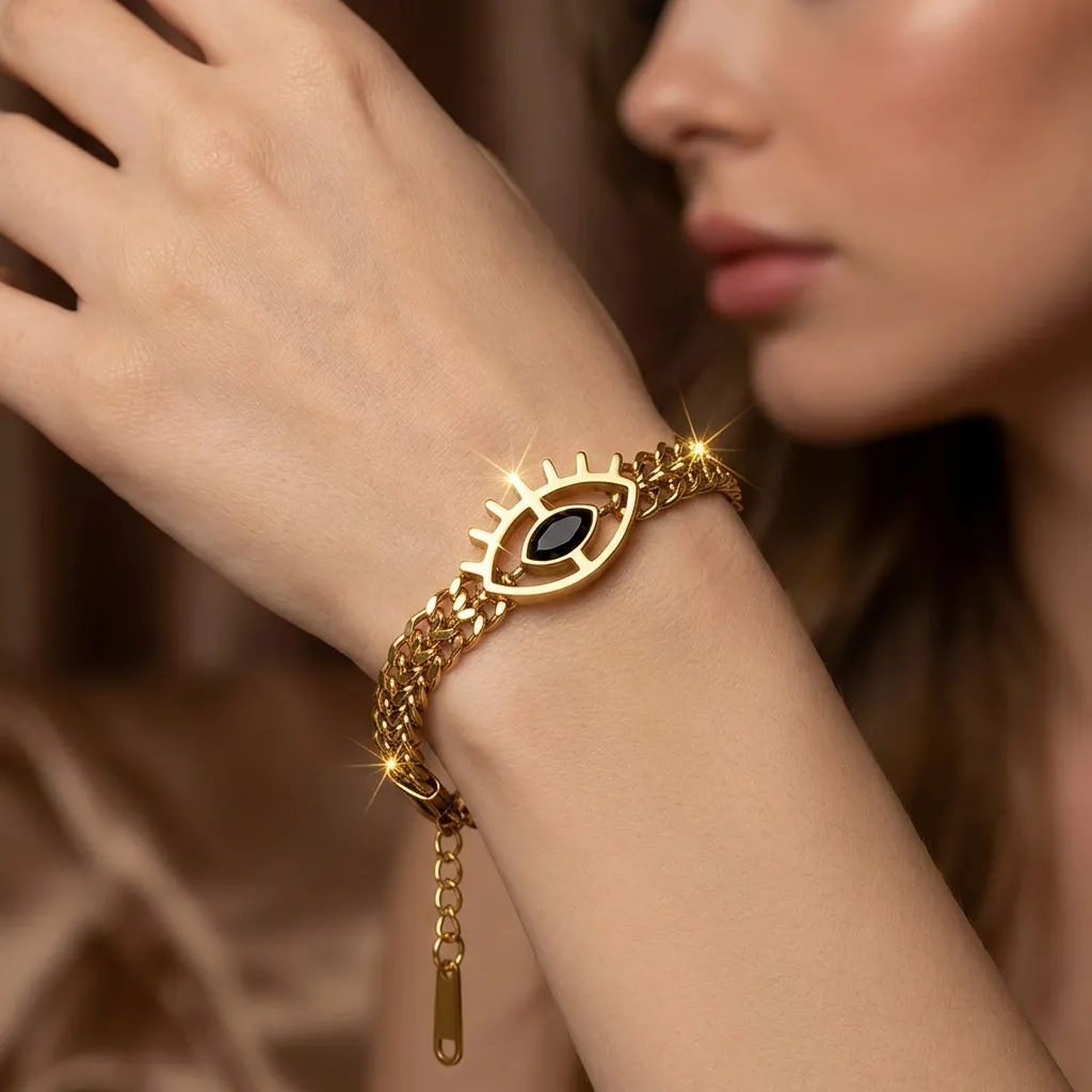 Mystique Evil Eye Bracelet | Stainless Steel | 18K Gold Plated | Anti Tarnish