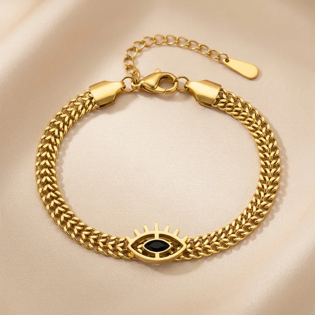 Mystique Evil Eye Bracelet | Stainless Steel | 18K Gold Plated | Anti Tarnish