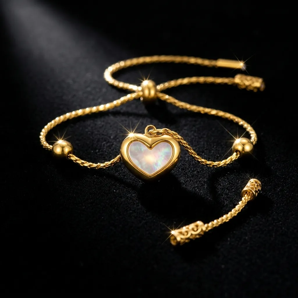 Petite Heart Charm Bracelet | Stainless Steel | 18K Gold Plated | Anti Tarnish