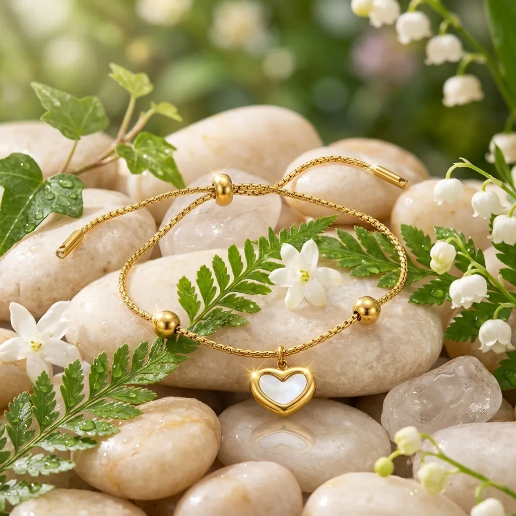 Petite Heart Charm Bracelet | Stainless Steel | 18K Gold Plated | Anti Tarnish