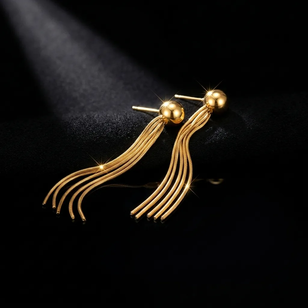 Elara Tassel Drop Earrings | Stainless Steel | 18K Gold Plated | Anti Tarnish
