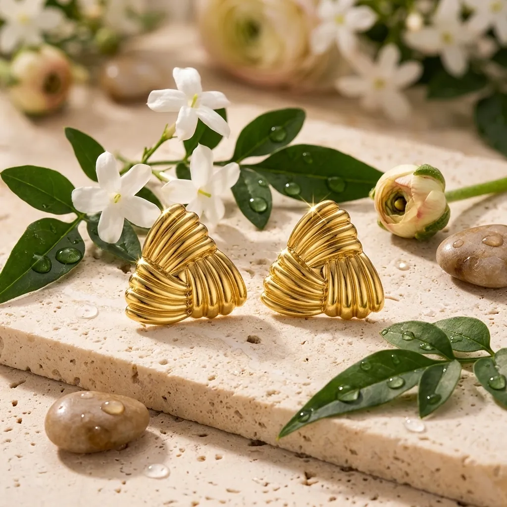 Sienna Triangle Stud Earrings | Stainless Steel | 18K Gold Plated | Anti Tarnish