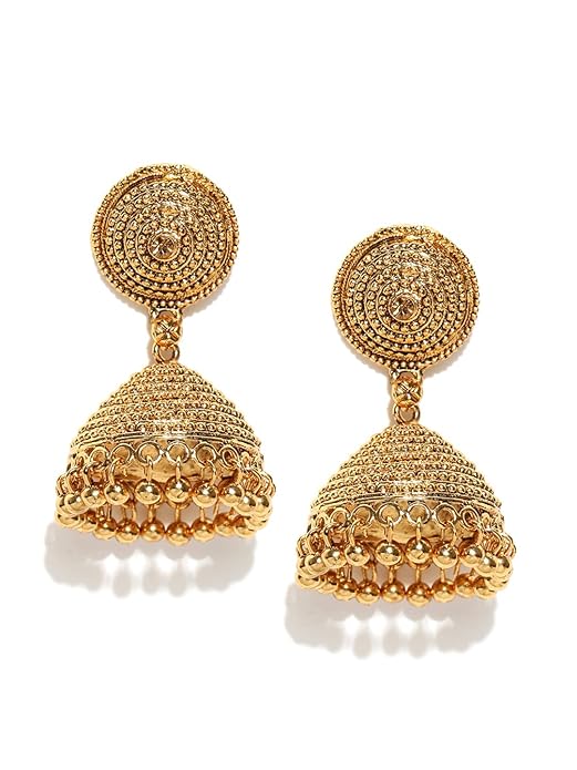 Zaveri Pearls Gold-Toned Ethnic Jhumki Earring-ZPFK6632