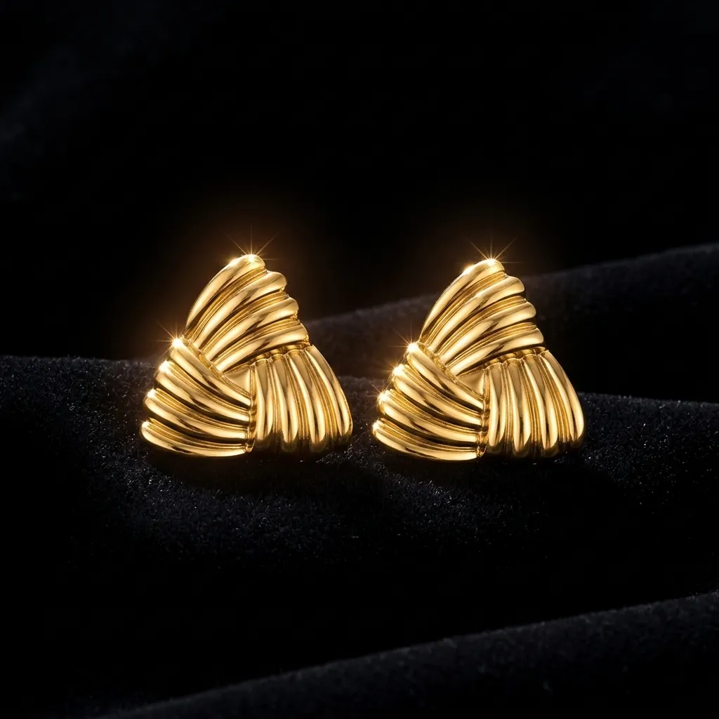 Sienna Triangle Stud Earrings | Stainless Steel | 18K Gold Plated | Anti Tarnish