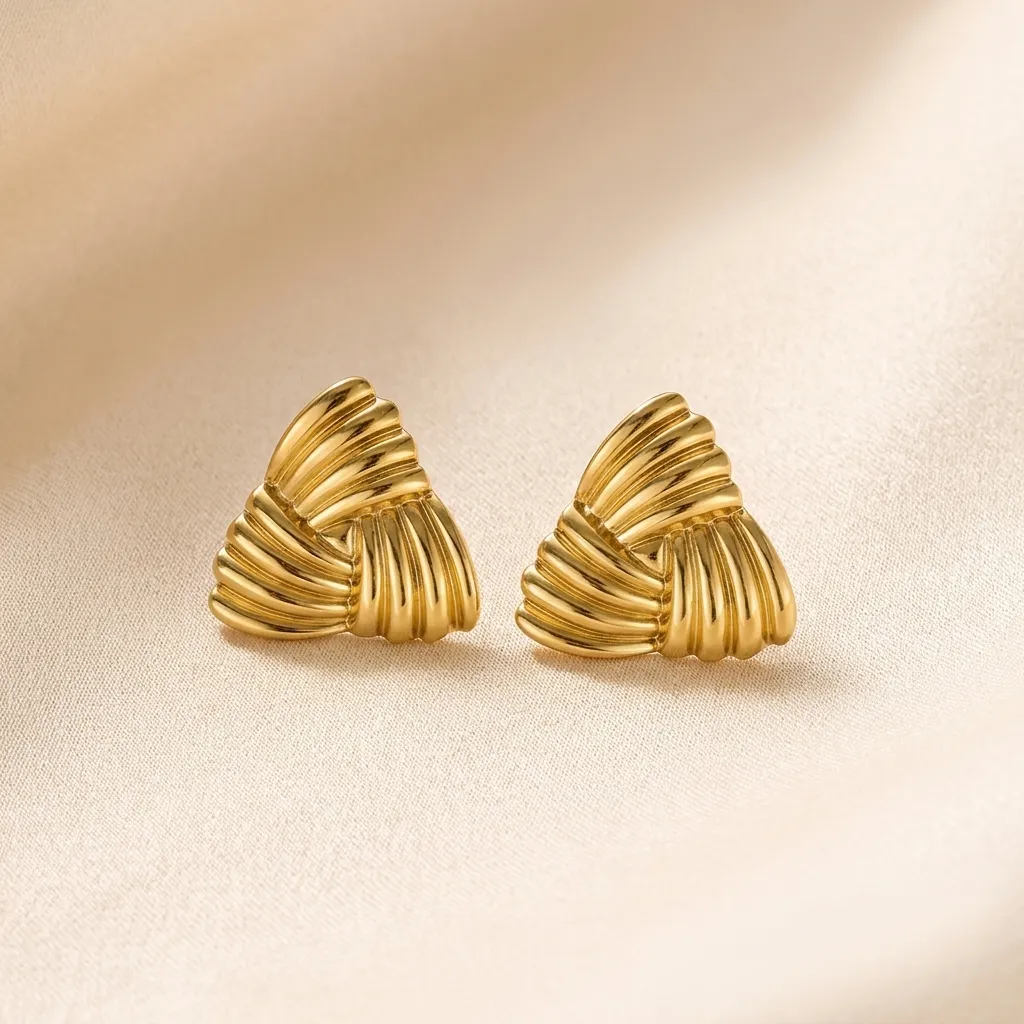 Sienna Triangle Stud Earrings | Stainless Steel | 18K Gold Plated | Anti Tarnish