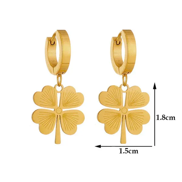 Amara Clover Hoop Earrings | Stainless Steel | 18K Gold Plated | Anti Tarnish