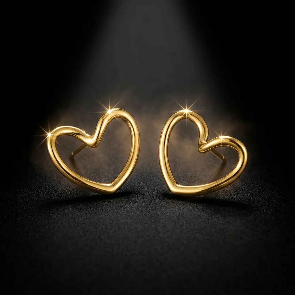 Amour Open Heart Earrings | Stainless Steel | 18K Gold Plated | Anti Tarnish