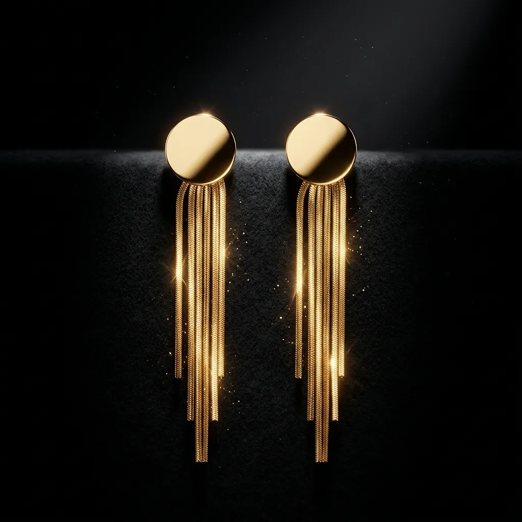 Aura Tassel Drop Earrings | Stainless Steel | 18K Gold Plated | Anti Tarnish