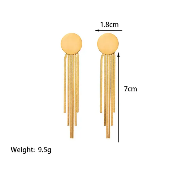 Aura Tassel Drop Earrings | Stainless Steel | 18K Gold Plated | Anti Tarnish