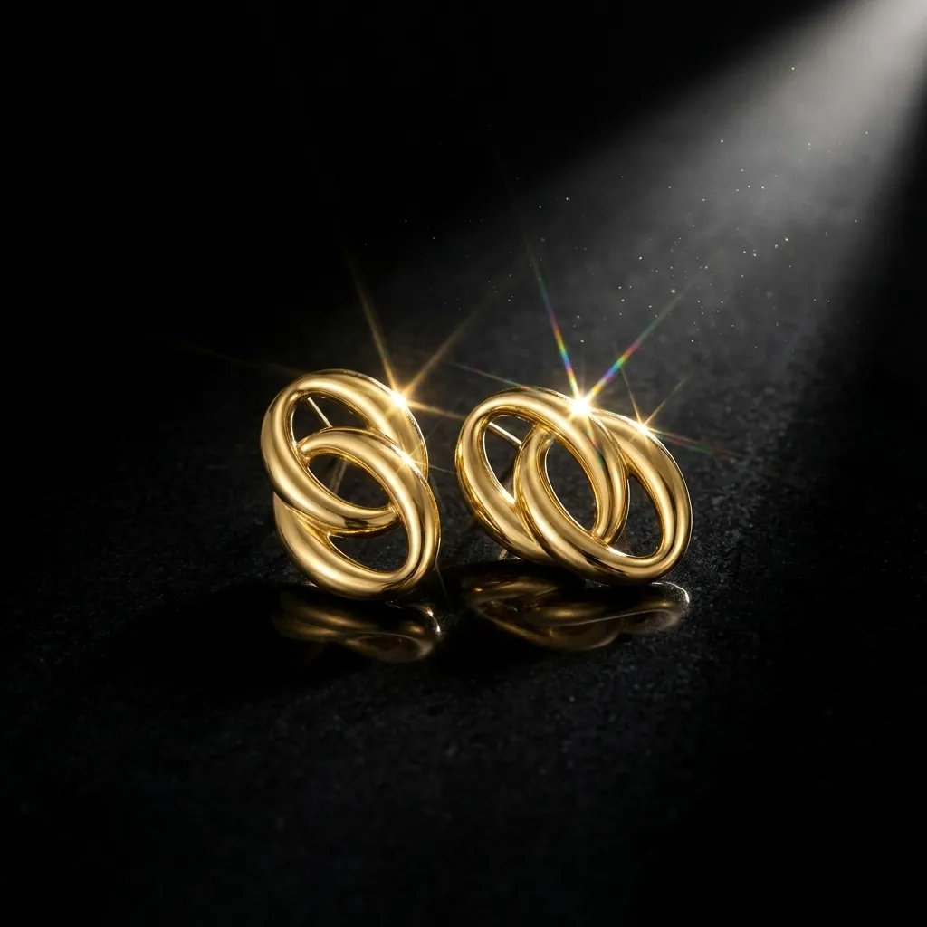 Nova Double Oval Earrings | Stainless Steel | 18K Gold Plated | Anti Tarnish