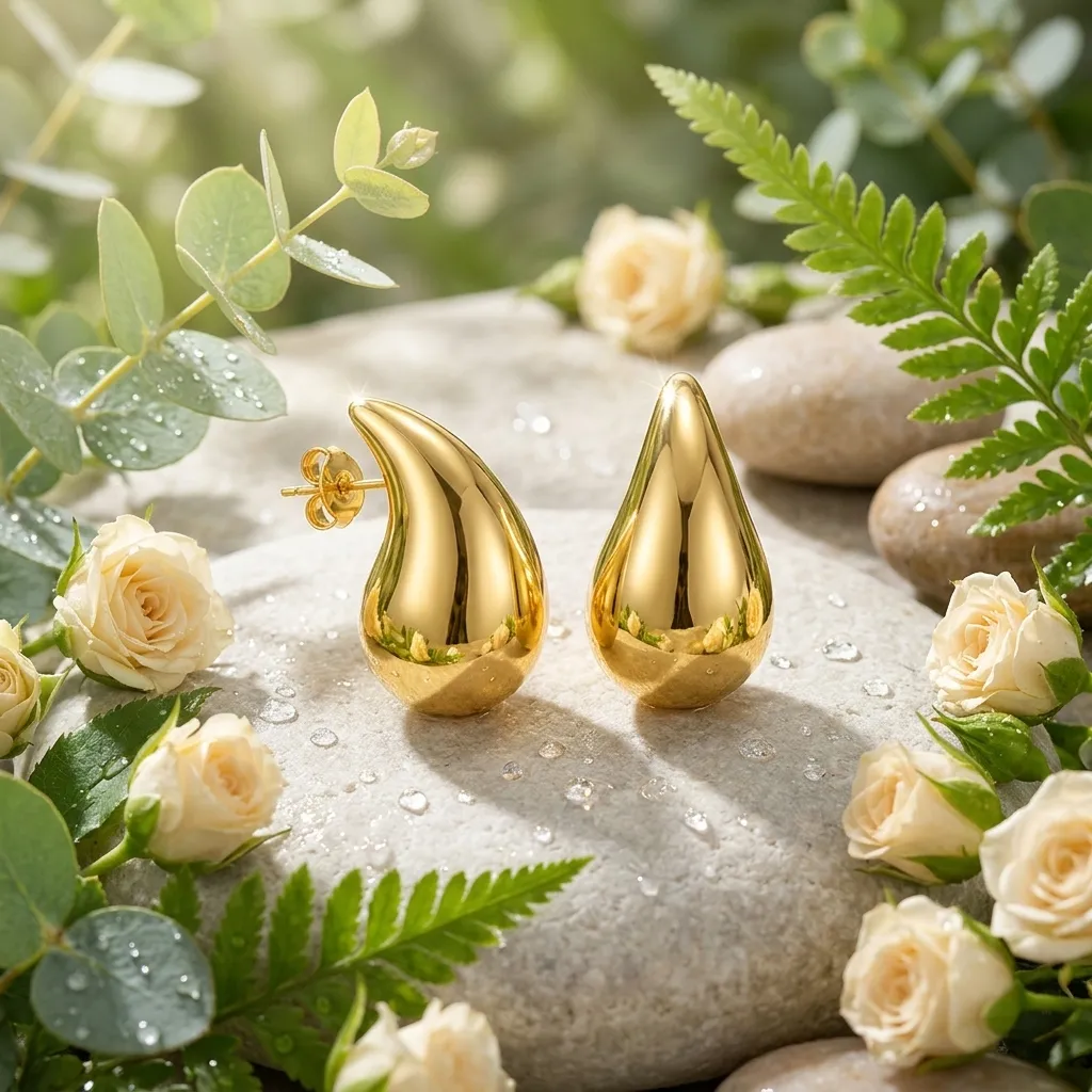 Lyra Waterdrop Earrings | Stainless Steel | 18K Gold Plated | Anti Tarnish